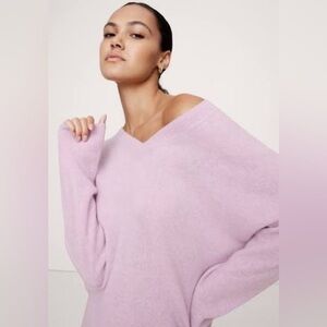 NWT Banana Republic Oversized Cashmere V-Neck Sweater Lavender Size Medium